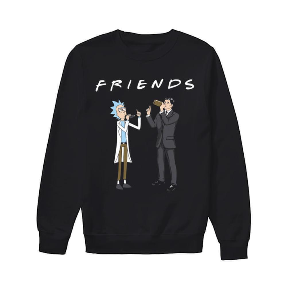 Friends Rick And Archer Drinking Cartoon Mashup Sweatshirt